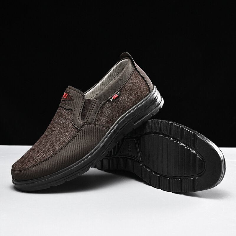 Mænd Comfy Bærbar Åndbar Klud Elastik Slip On Casual Walking Sko