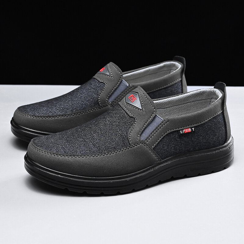 Mænd Comfy Bærbar Åndbar Klud Elastik Slip On Casual Walking Sko