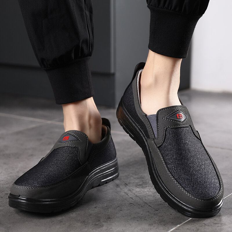 Mænd Comfy Bærbar Åndbar Klud Elastik Slip On Casual Walking Sko