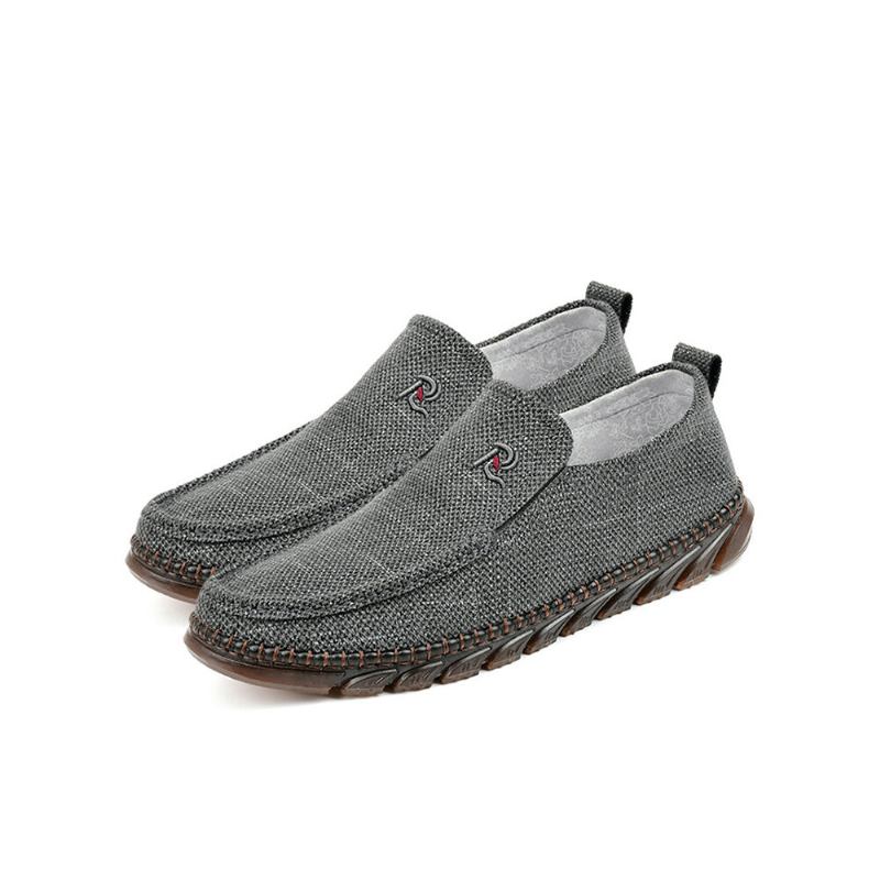 Mænd Gamle Peking-stil Klud Håndsyning Slip On Casual Sko