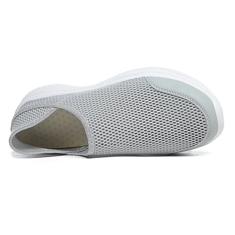 Mænd Mesh Åndbar Blød Sål Komfortabel To Måder Slip On Casual Walking Sko