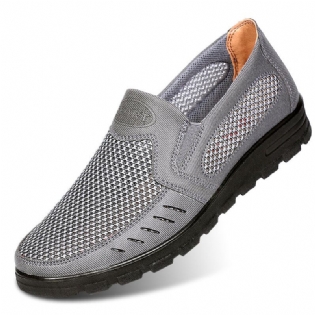 Mænd Mesh Åndbar Udhulet Skridsikker Blød Sål Slip On Casual Sko