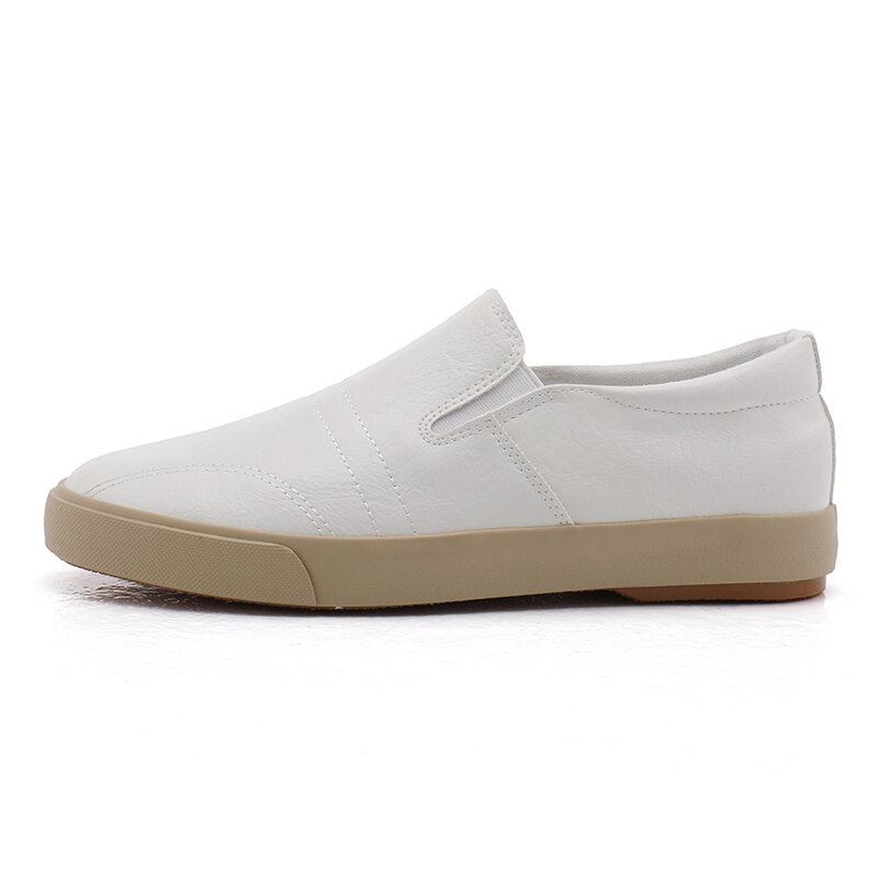 Mænd Microfiber Åndbar Behagelig Bund Solid Slip On Casual Court Sko