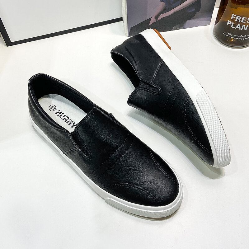 Mænd Microfiber Åndbar Behagelig Bund Solid Slip On Casual Court Sko