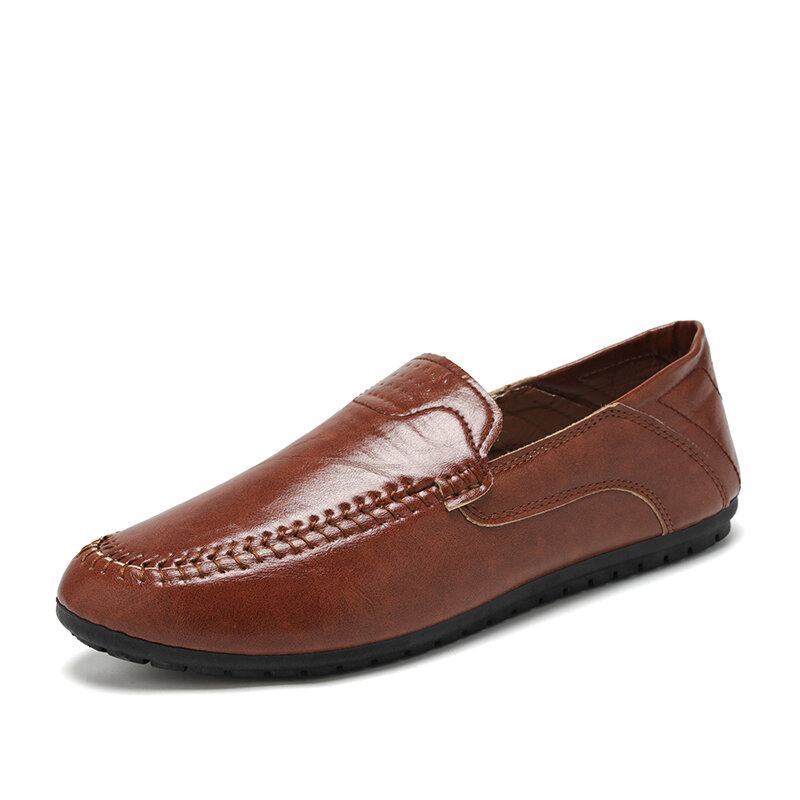 Mænd Mikrofiber Åndbar Blød Sål Behagelig Trusse Solid Casual Loafer Sko