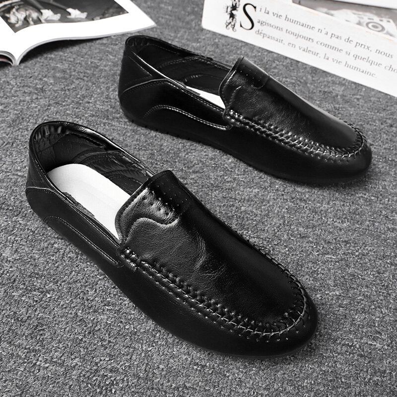 Mænd Mikrofiber Åndbar Blød Sål Behagelig Trusse Solid Casual Loafer Sko