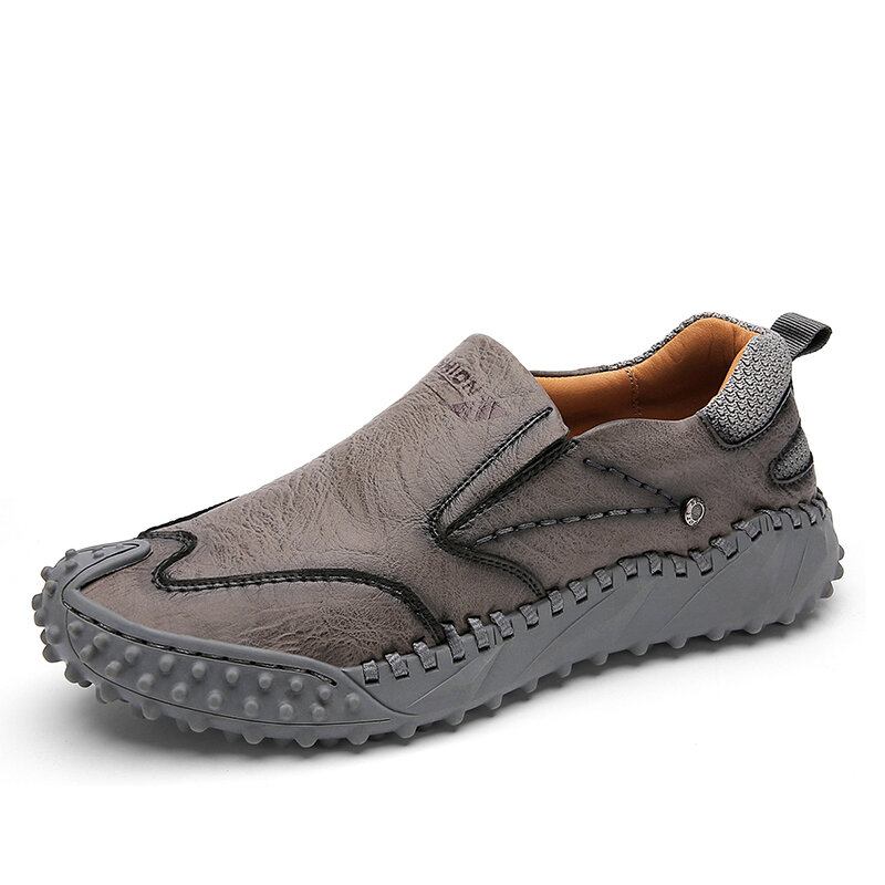 Mænd Mikrofiber Læder Åndbar Blød Sål Slip On Behagelige Køresko Afslappet