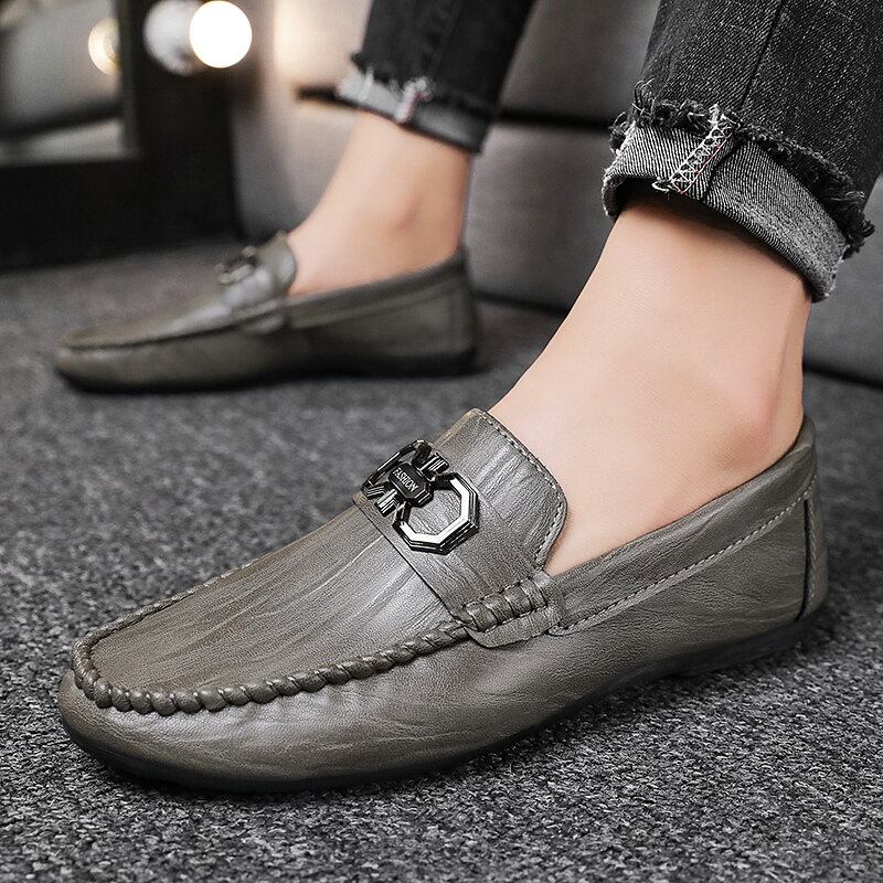 Mænd Mikrofiber Læder Åndbar Skridsikker Behagelig Kørsel Casual Loafers