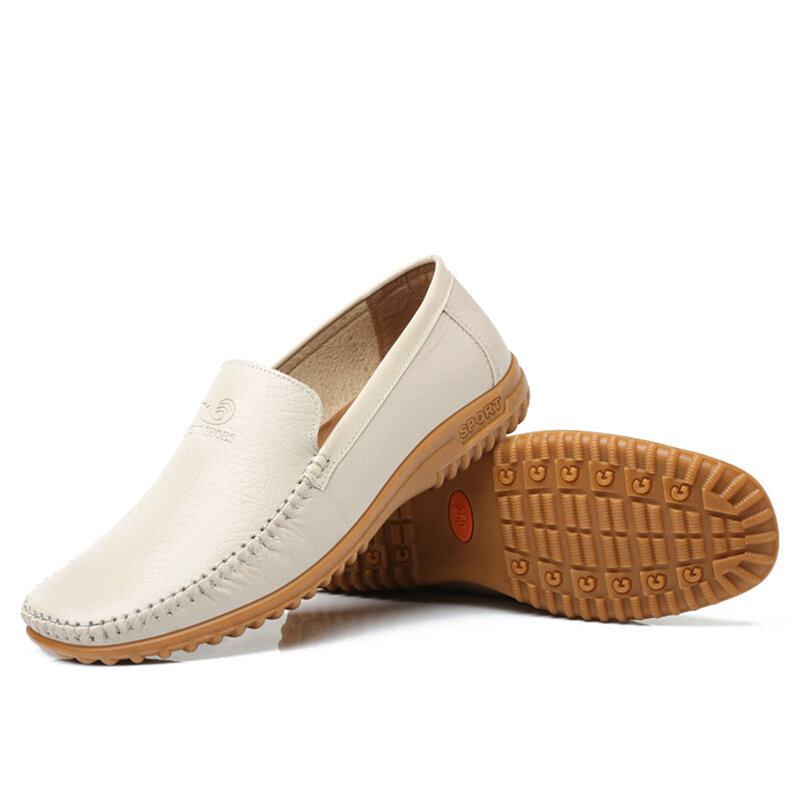 Mænd Pure Color Pu Slip On Casual Køresko