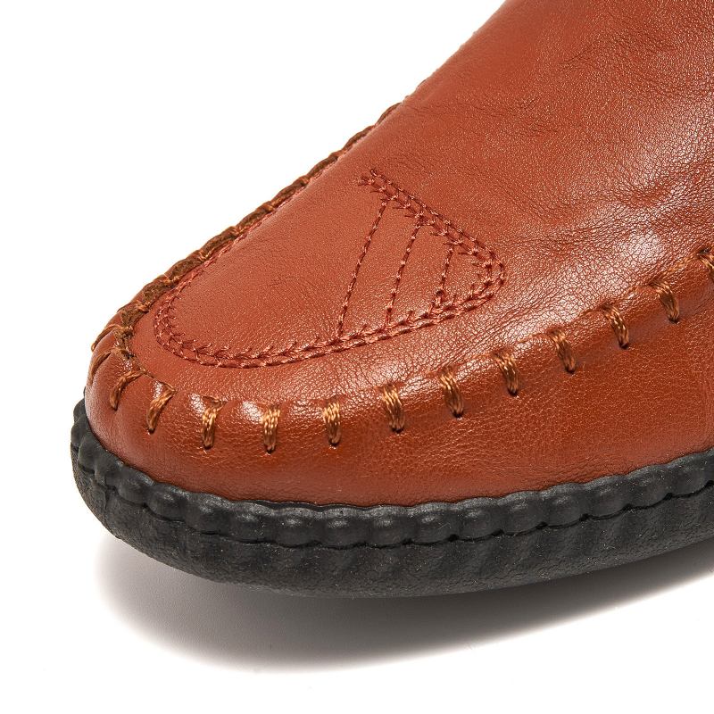 Mænds Komfortable Håndsyede Bløde Såler Slip-on Afslappede Flade Loafers