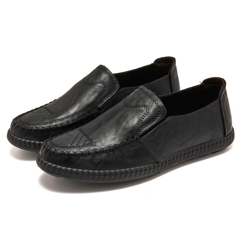 Mænds Komfortable Håndsyede Bløde Såler Slip-on Afslappede Flade Loafers