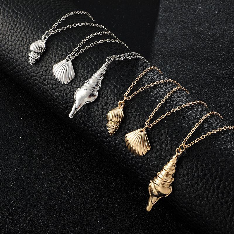 Bohemian Shell Pendant Flerlags Halskæde Conch Chain Halskæde Vintage Smykker Til Kvinder