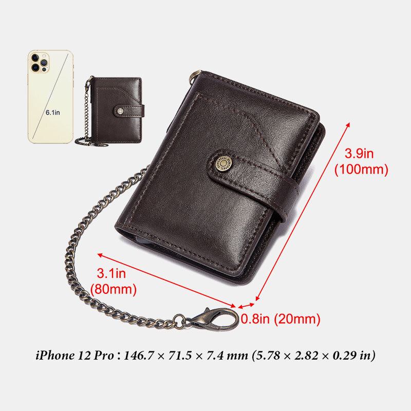 Mænd Bifold Short Rfid Blocking Antimagnetic Wallet First Layer Kohud 9 Card Slot Kortholder Pengeclips