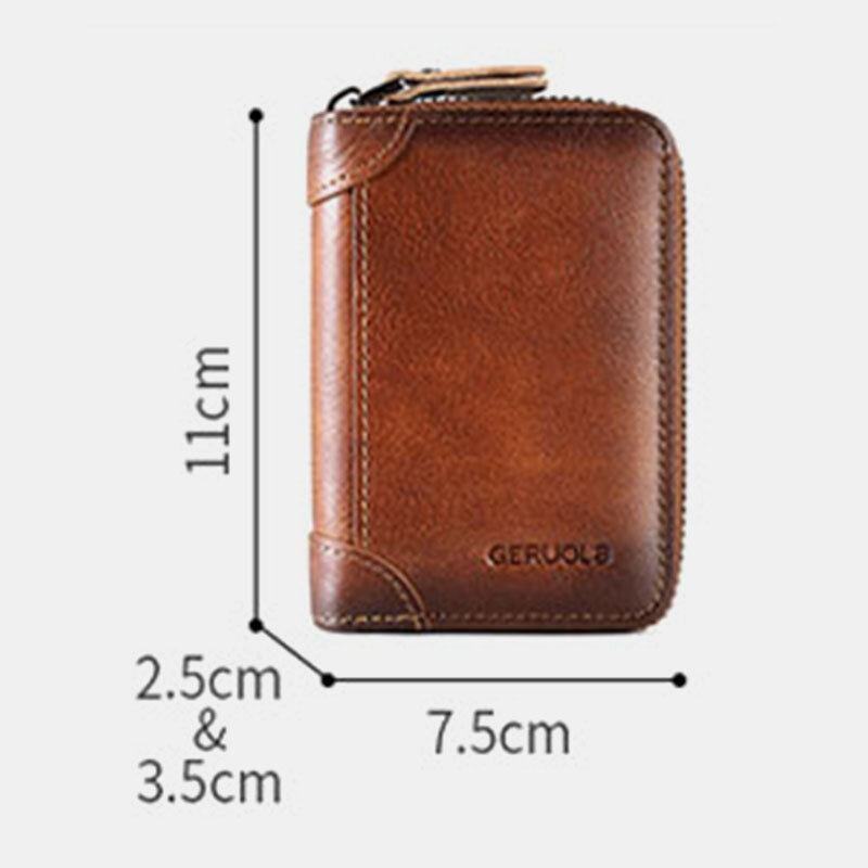 Mænd Gned Farve Første Layer Koskind 12 Card Slot Card Case Stor Kapacitet Rfid Anti-magnetisk Money Clip Organ Tegnebøger