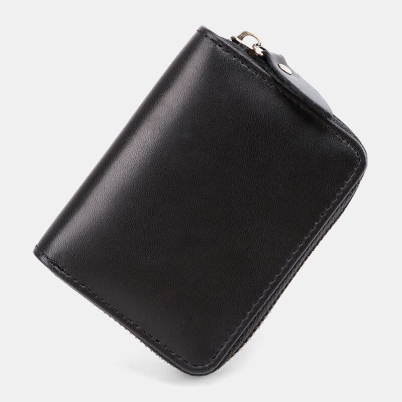 Mænd Koskind Pung Rfid Anti-magnetisk Multi-kort Slot Kortholder Penge Clip Card Case