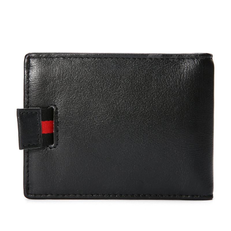 Mænd Slim Bifold Rfid Blokering Tegnebøger Retro Casual Ægte Læder Kort Multi-card Slot Kortholder Pengeclips