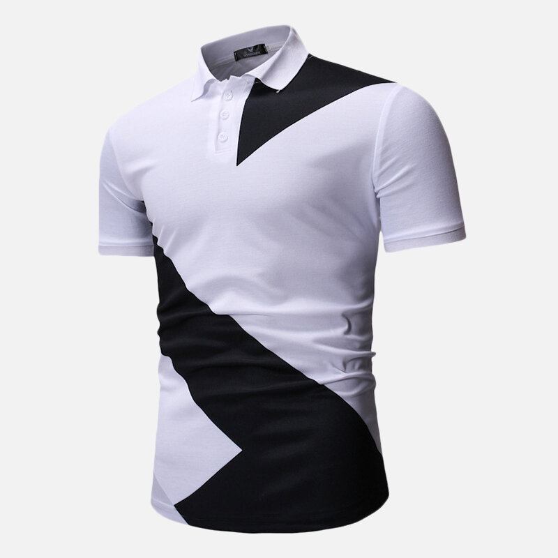 Mænd Regular Color Block Muscle Fit Golfskjorte