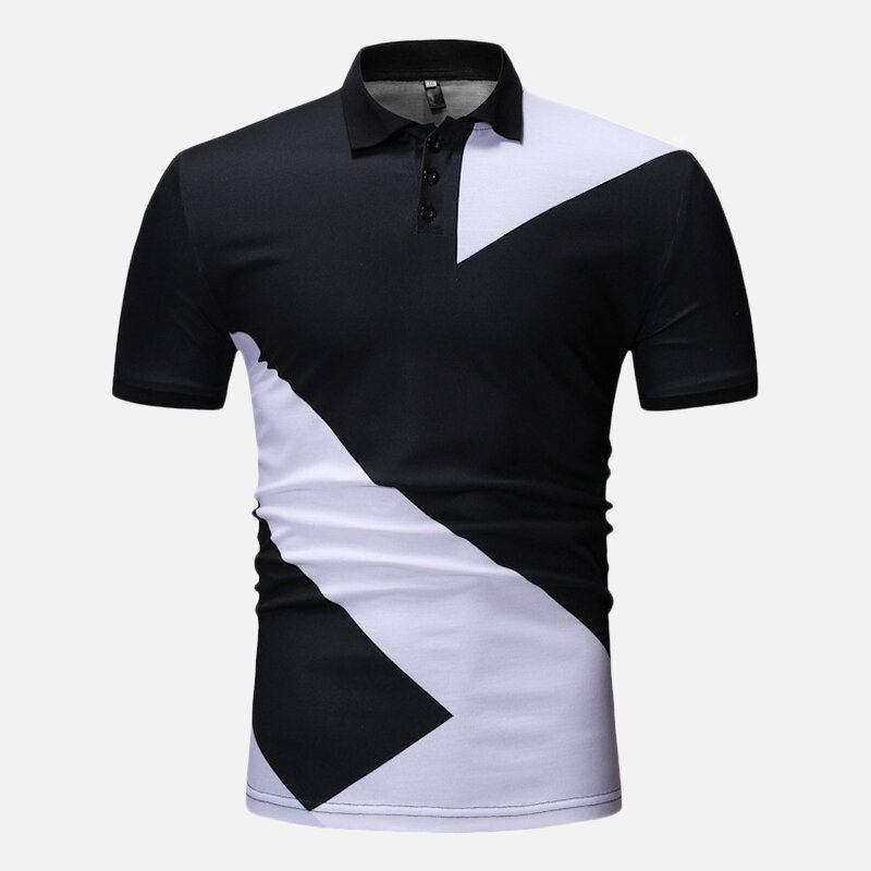 Mænd Regular Color Block Muscle Fit Golfskjorte