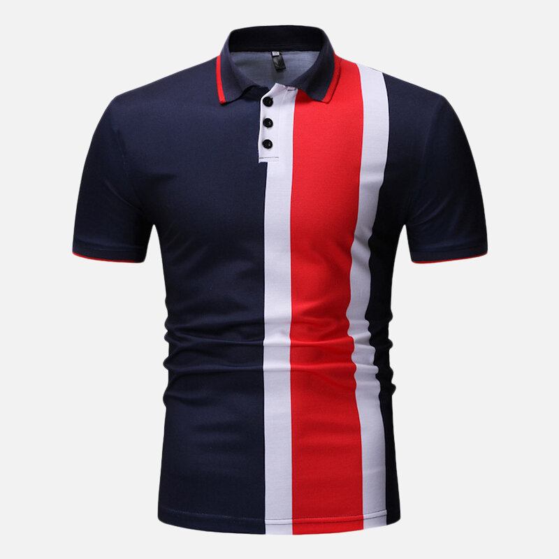 Muscle Fit Color Block Kortærmet Regular Golf Shirt