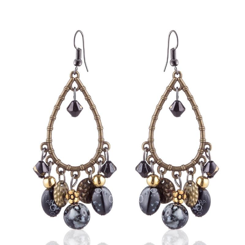 Bohemian Tassels Drop Øreringe Lang Stil Turkis Ørering Retro Dame Ear Drop