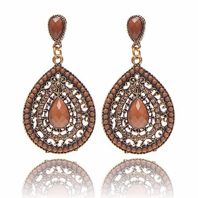 Bohemian Water Drop Diamond Ørering Rhinestone Shiny Ear Drop Til Kvinder