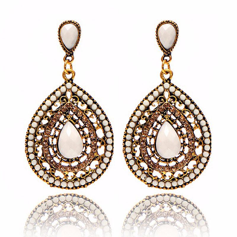 Bohemian Water Drop Diamond Ørering Rhinestone Shiny Ear Drop Til Kvinder