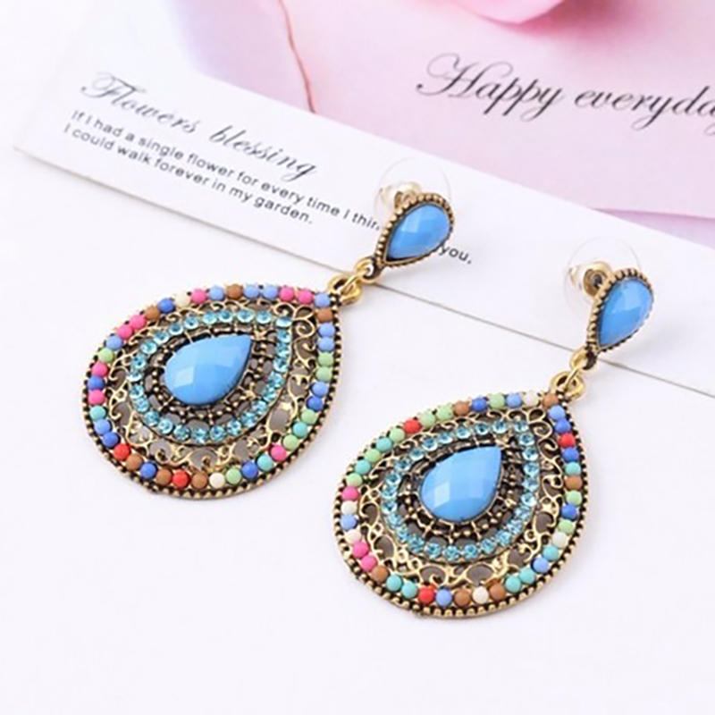 Bohemian Water Drop Diamond Ørering Rhinestone Shiny Ear Drop Til Kvinder