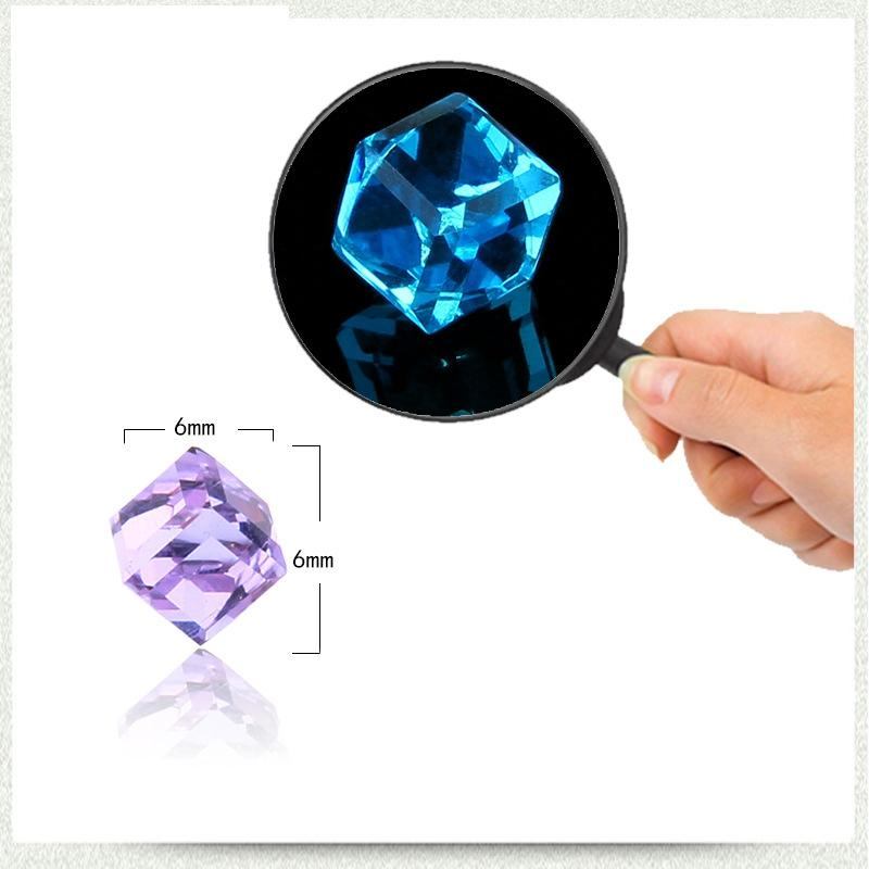 Kreativ Unisex Cubic Crystal Magnetic Clip Ørering Modemagnet Ingen Piercing Farverige Øreringe