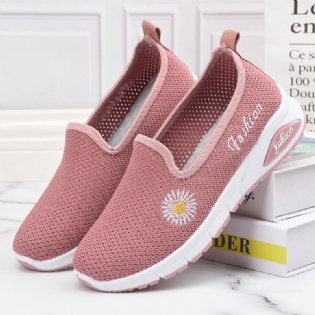 Dame Daisy Decor Mesh Comfy Åndbar Casual Slip On Sneakers