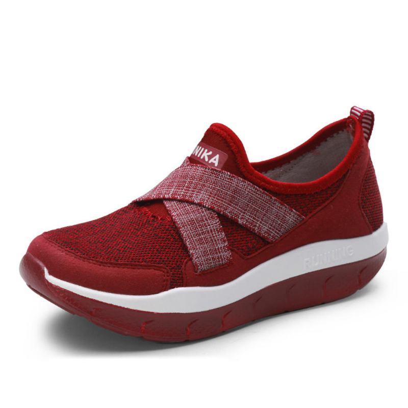 Dame Elastisk Band Platform Komfortable Mesh Sneakers