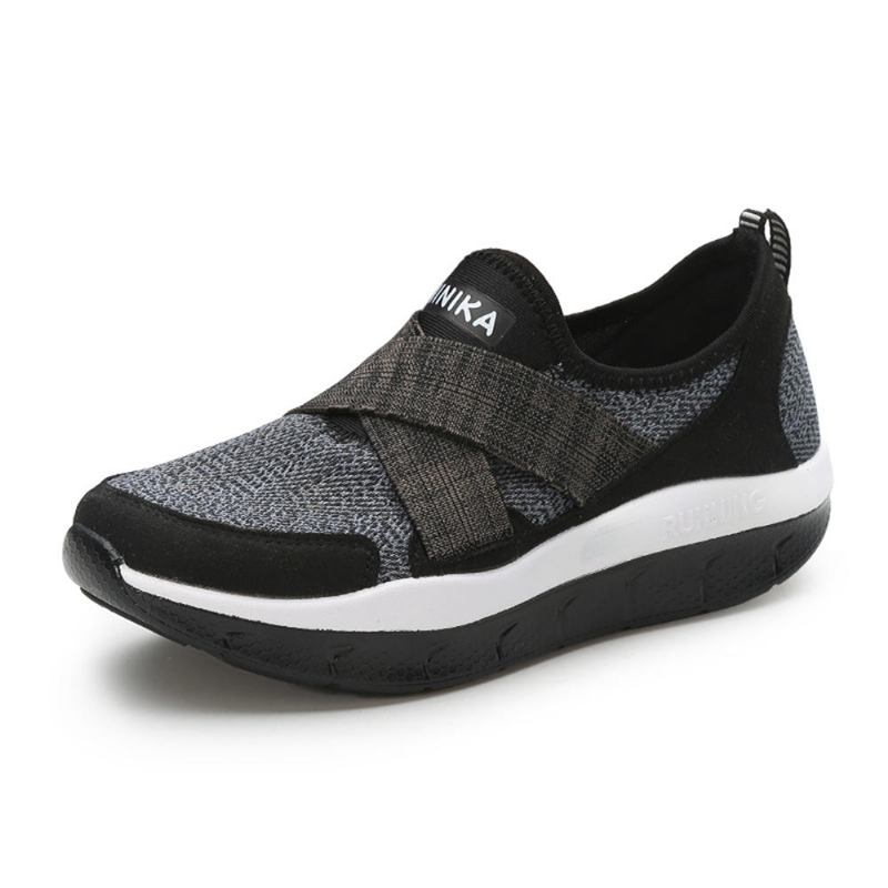 Dame Elastisk Band Platform Komfortable Mesh Sneakers