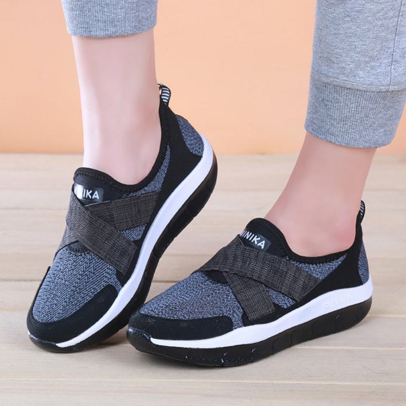 Dame Elastisk Band Platform Komfortable Mesh Sneakers