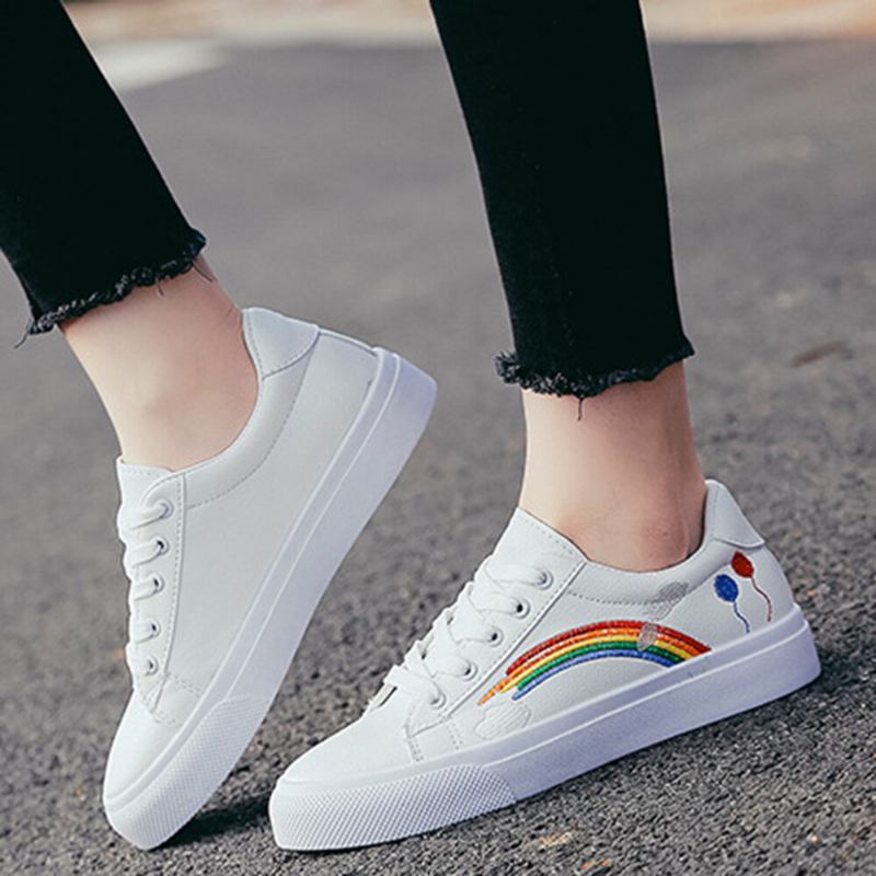 Dame Low Top Rainbow Comfy Wearable Casual Flade Court Sneakers