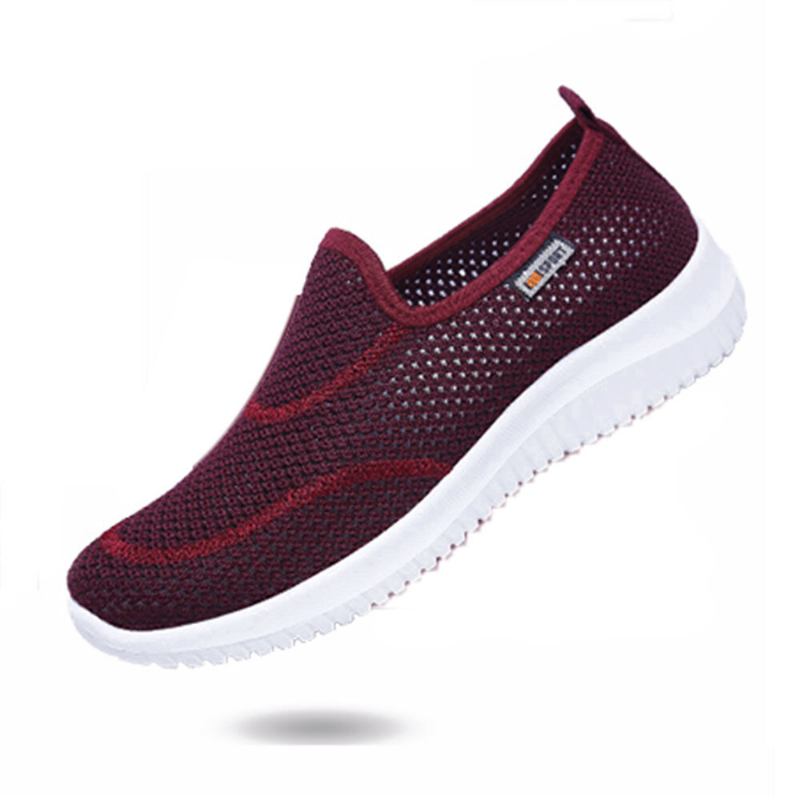 Dame Mesh Mønster Lazy Slip On Lette Fritidssko