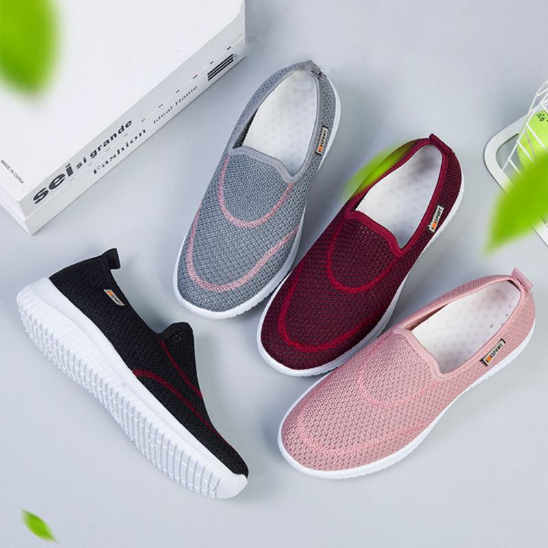 Dame Mesh Mønster Lazy Slip On Lette Fritidssko