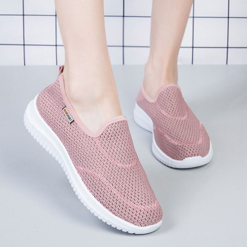 Dame Mesh Mønster Lazy Slip On Lette Fritidssko