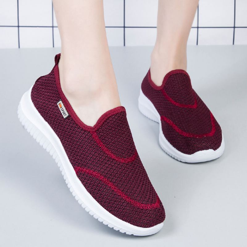 Dame Mesh Mønster Lazy Slip On Lette Fritidssko