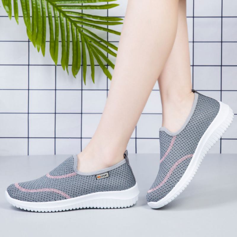 Dame Mesh Mønster Lazy Slip On Lette Fritidssko