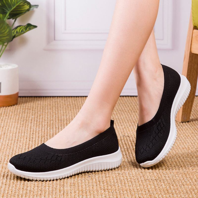 Damer Mesh Åndbar Let Slip On Lazy Casual Flade Walking Sko