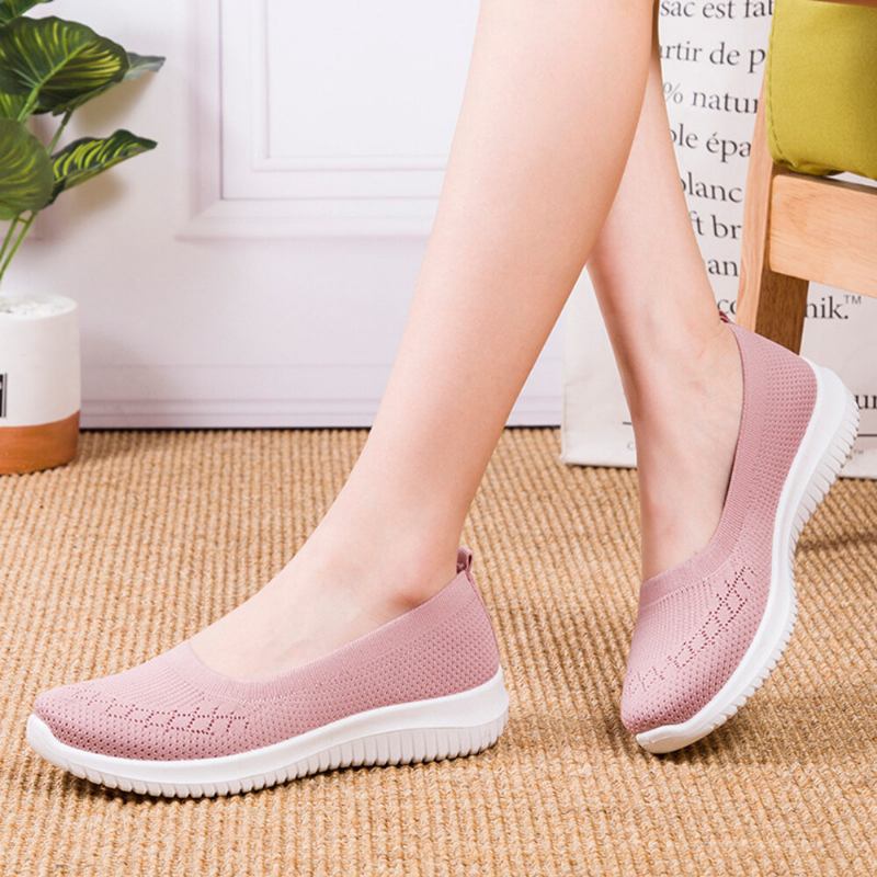 Damer Mesh Åndbar Let Slip On Lazy Casual Flade Walking Sko