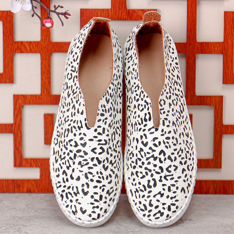 Kvinder Animal Printing Hule Åndbare Slip On Casual Flade Sko