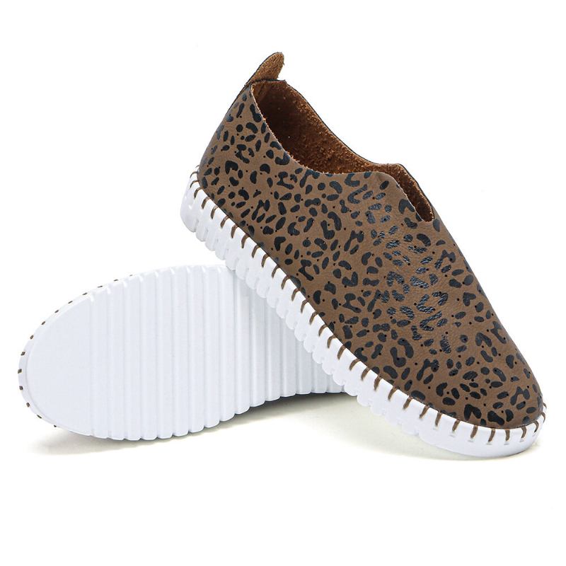 Kvinder Animal Printing Hule Åndbare Slip On Casual Flade Sko