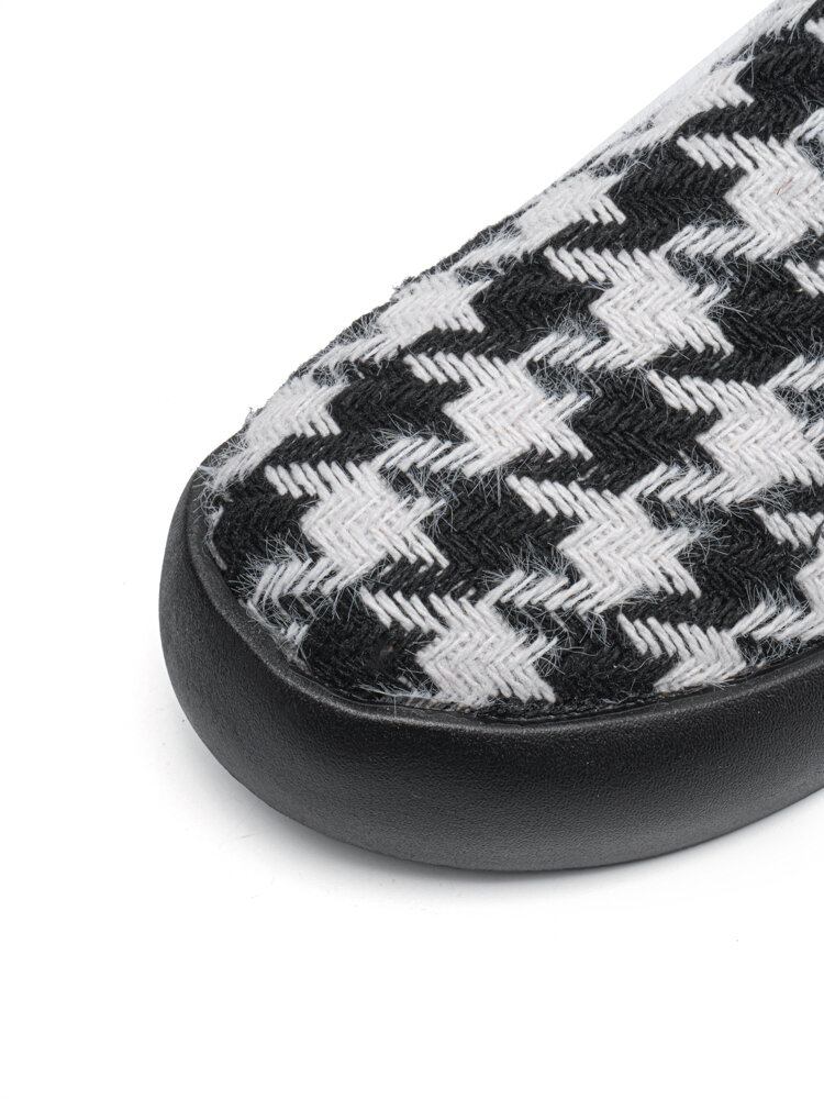 Kvinder Brief Houndstooth Elastisk Bånd Varmt Foring Vandresko