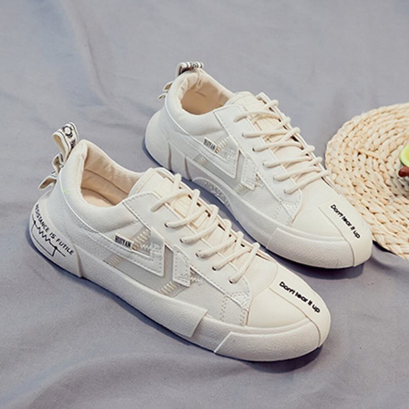 Kvinder Canvas Snøre Foran Skridsikker Casual Court Sneakers