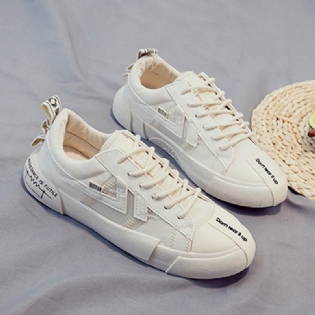 Kvinder Canvas Snøre Foran Skridsikker Casual Court Sneakers