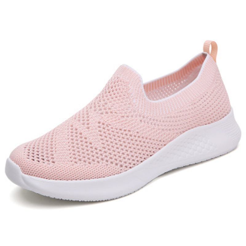 Kvinder Casual Åndbar Skridsikker Mesh Klud Slip-on Sneakers