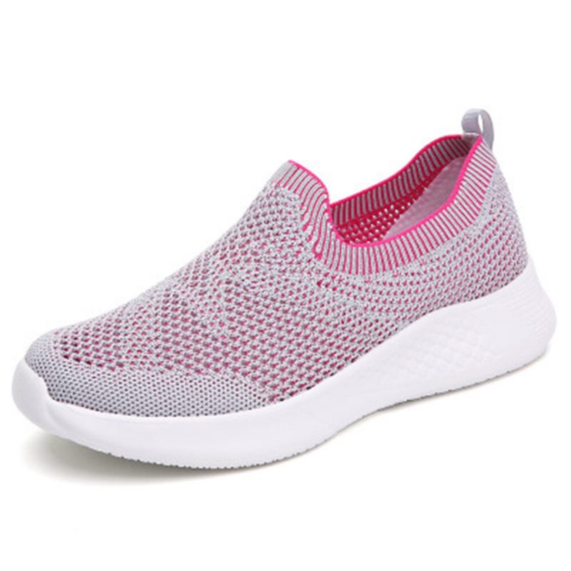 Kvinder Casual Åndbar Skridsikker Mesh Klud Slip-on Sneakers