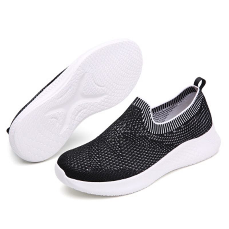 Kvinder Casual Åndbar Skridsikker Mesh Klud Slip-on Sneakers