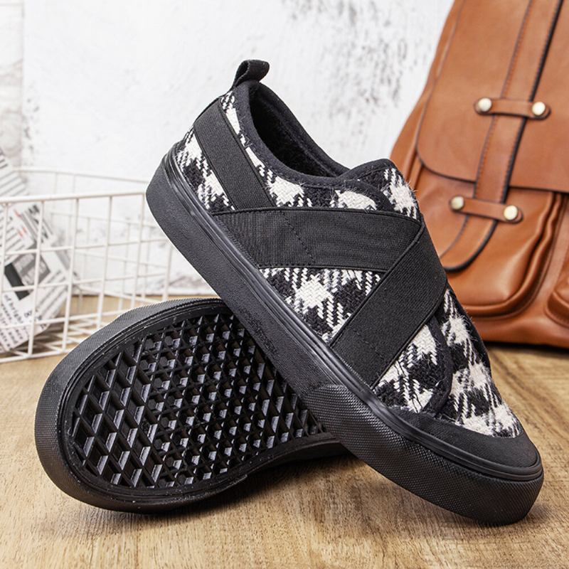 Kvinder Casual Canvas Elastic Band Slip-on Court Sneakers