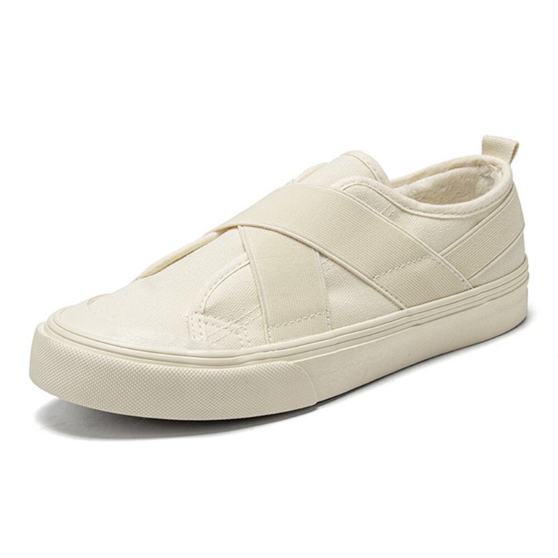 Kvinder Casual Canvas Elastic Band Slip-on Court Sneakers